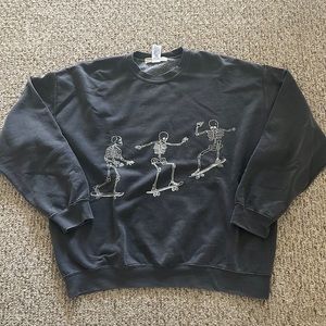 Pacsun skeleton skateboarding crew neck